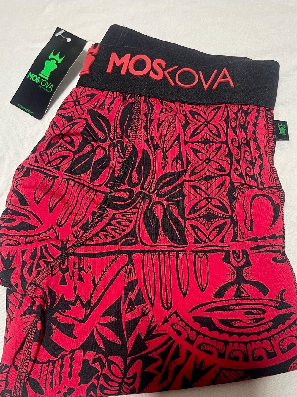 Men’s Red & Black Patterned Boxer Briefs